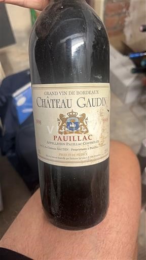 Bordeaux Pauillac Château Gaudin 1998