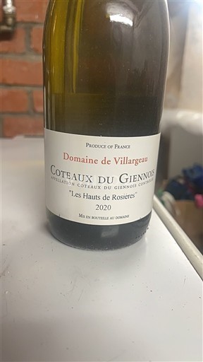 Loiren laakso Giennois-kumpualueet Domaine Villargeau Les Hauts de Rosiers 2020