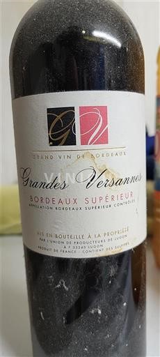 Bordeaux Bordeaux Supérieur Grandes Versannes 2014