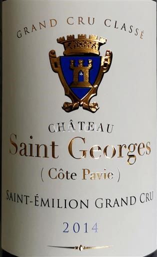 Bordeaux Saint-Émilion Grand Cru Château Saint Georges (Côte Pavie) Grand Cru Classé 2014