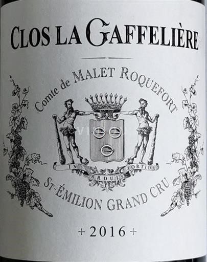 Bordeaux Saint-Émilion Grand Cru Clos La Gaffelière Comte de Malet Roquefort 2016