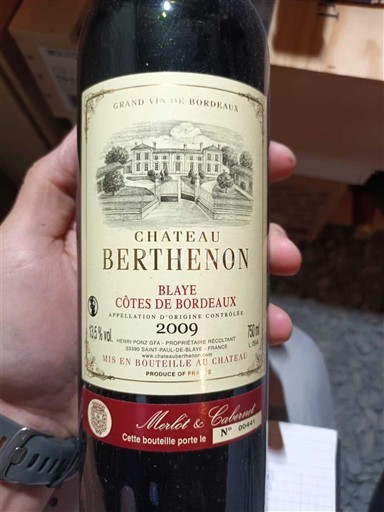 Bordeaux Blaye-Côtes-de-Bordeaux Château Berthenon 2009