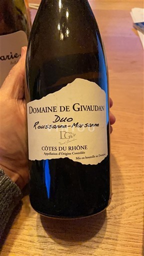 Rhônen laakso Côtes-du-rhône Domaine Givaudan Duo Roussanne-Marsanne 2017