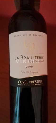 Bordeaux Blaye-Côtes-de-Bordeaux La Braulterie de Peyraud Prestige 2022