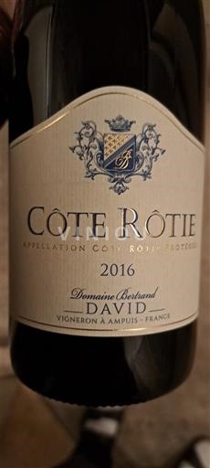 Vallée du Rhône Côte-rôtie Domaine Bertrand David 2016