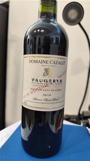 Languedoc Faugères Domaine Cazalèt Élevé en fûts de chêne 2010