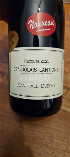 Beaujolais No especificado Jean-Paul Dubost Nouveau 2025