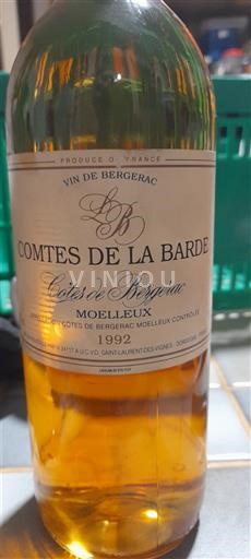 Sudoeste Côtes de Bergerac Comtes de la Barde 1992