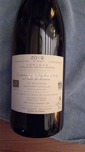 Rhônen laakso Ventoux Domaine Plein Pagnier 2019