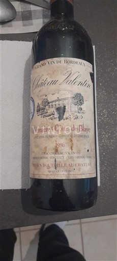 Bordeaux Not Specified Château Valentin 1986