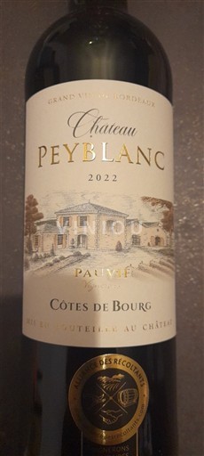 Burdeos Côtes-de-bourg Château Peyblanc Pauvivé 2022