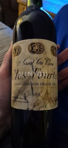 Bordeaux Saint-Émilion Grand Cru Premier Grand Cru Classé Clos Fourtet 1988