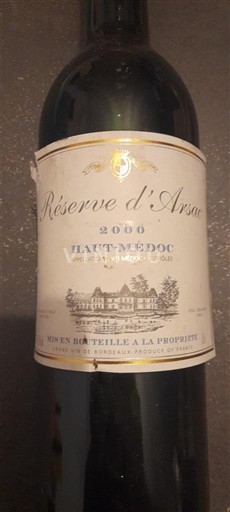 Bordeaux Haut-Médoc Arna Réserve d'Arna 2000