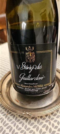 Jura Côtes-du-jura Alexandra Mossu Sang de Gaillardon Non Millésimé