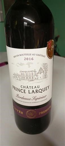 Bordeaux Bordeaux Supérieur Château Prince Larquey Premium 2016