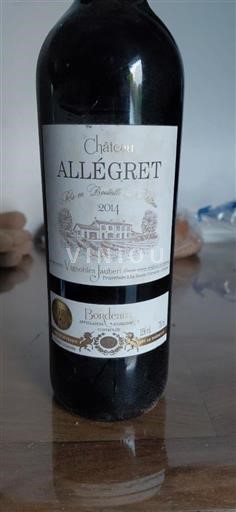 Bordeaux Château Allégret 2014