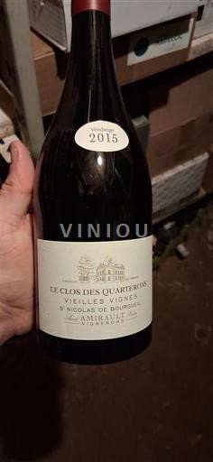 Vine Rouge sec Amiral Vieilles Vignes Le Clos des Quarterons 2015 Frankrig Loire-dalen Saint-Nicolas-De-Bourgueil AOC