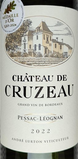 Bordeaux Pessac-Léognan Château Cruzeau 2022