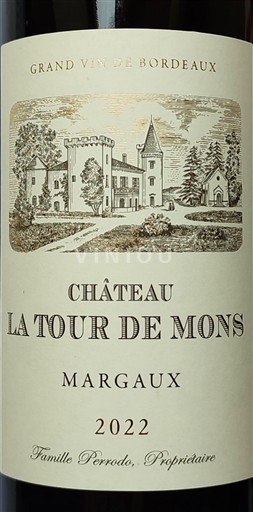 Bordeaux Margaux Château La Tour de Mons Cru Bourgeois Supérieur 2022