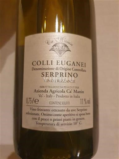 Vêneto Colli Euganei Azienda Agricola Ca' Manin Serprino Não Sazonado