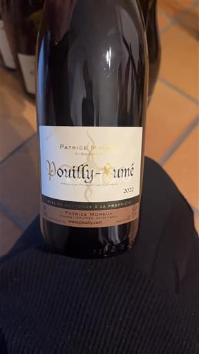 Verërat Blanc sec Patrice Moreux 2021 Francë Lugina e Luarës Pouilly-fumé AOC