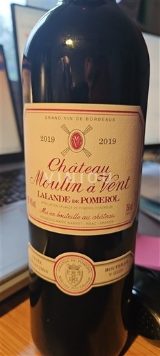 Bordeaux Lalande-de-Pomerol Château Moulin à Vent 2019