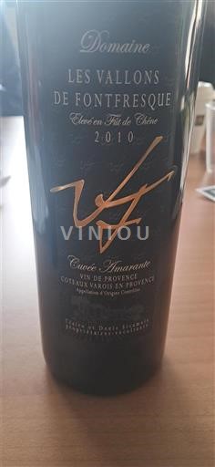 Provence Coteaux Varois en Provence Domaine Les Vallons de Fontfresque Amarante 2010