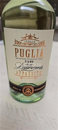 Pouilles Duca di Saragnano Piano di Leggermente Appassite Non Millésimé