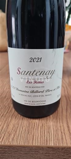 Bourgogne Santenay Domaine Billard Père et Fils Les Hates 2021