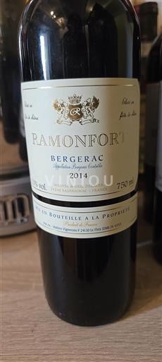 Vin Rouge sec Ramonfort 2014 France Sud-Ouest Bergerac AOC