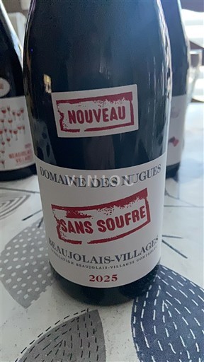Beaujolais Beaujolais Villages Domaine S Nugues Sans Soufre Nouveau 2025