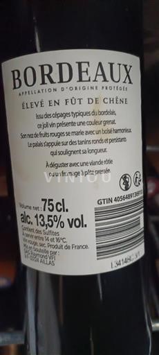 Bordeaux Élevé en Fût de Chêne Non Millésimé