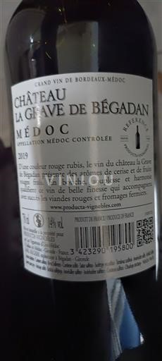 Bordeaux Médoc Château La Grève de Bégadan 2019