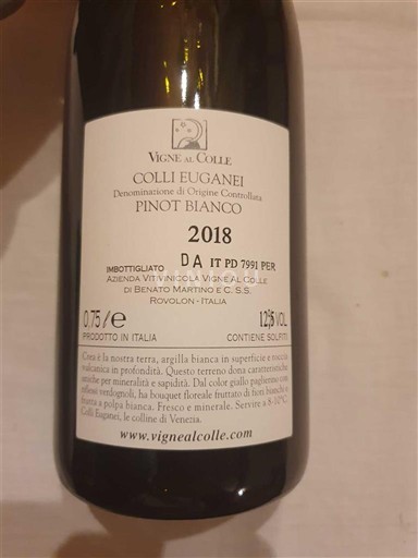 Vêneto Colli Euganei Vigne al Colle Pinot bianco 2018
