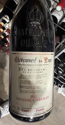 Rona dolina Châteauneuf-du-Pape Vignoble Abeille Le Bonheur de ce Monde 2012