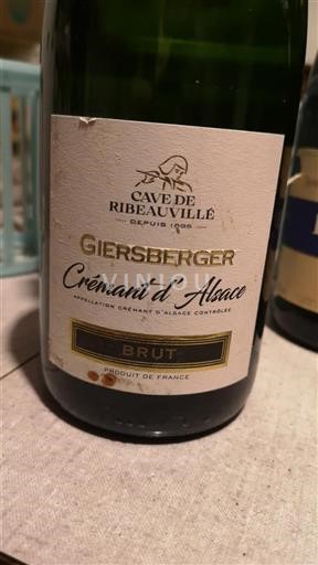 Alsasko Crémant d'Alsace Cave de Ribeauvillé Giersberger Neročník