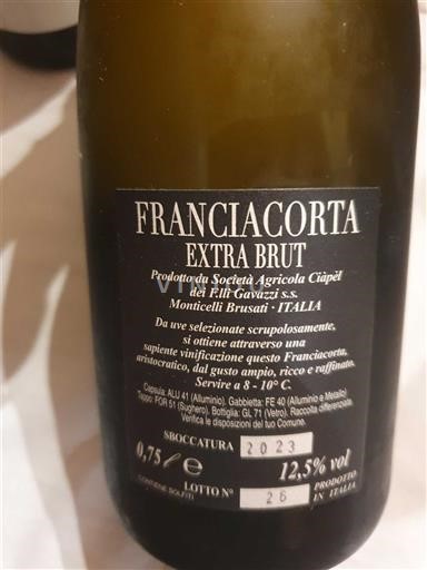 Lombardie Franciacorta Società Agricola Ciapél dei F.lli Gavazzi Extra Brut 2023