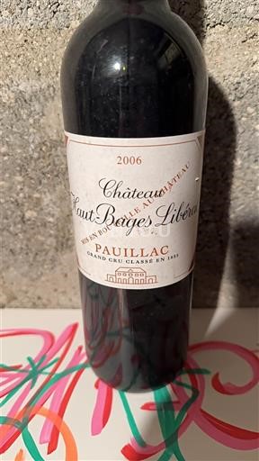 Bordeaux Pauillac Grand Cru Château Haut-Bages Libéral 2006