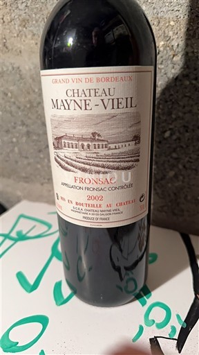 Bordeaux Fronsac Château Mayne-Vieil 2002