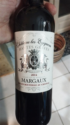 Bordeaux Margaux Château Les Eygues Hautes Graves 2014