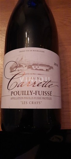 Bourgogne Pouilly-fuissé Domaine Carrette Les Crays 2018