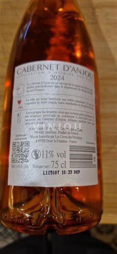 Rượu vang Rosé sec 2024 Cabernet Anjou 2024 Pháp Thung lũng sông Loire Cabernet-d'Anjou AOC
