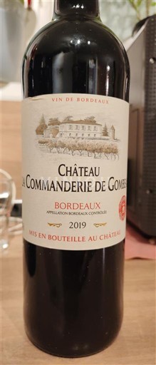 Bordeaux Château La Commanderie de Gombeau 2019