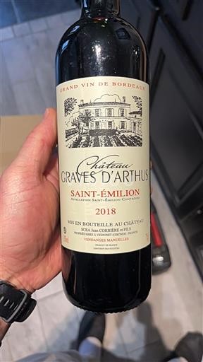 Bordeaux Saint-Émilion Château Graves d'Arthus 2018