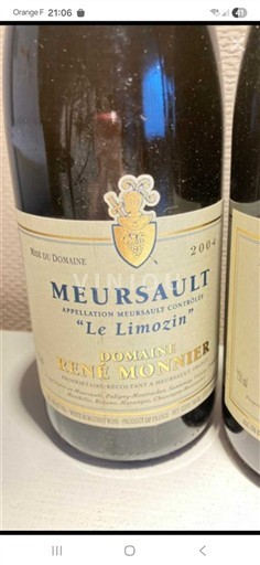Borgoña Meursault Domaine René Monnier Le Limozin 2004