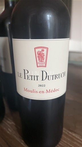 Bordeaux Moulis-en-Médoc Dutruche Grand Poujeaux Le Petit Dutruch 2022