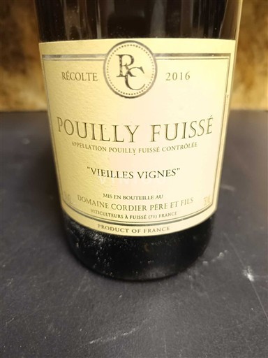 Borgogna Pouilly-fuissé Domaine Cordier Père et Fils Vieilles Vignes 2016