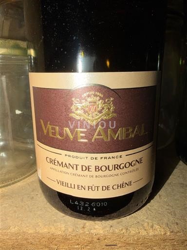 Burgundy Crémant de Bourgogne Veuve Ambal Vieilli en fût de chêne Non-Vintage