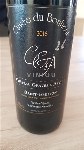 Bordeaux Saint-Émilion Château Graves d'Arthus du Bonheur 2016