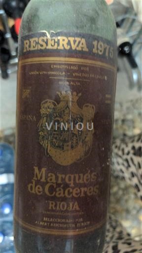 La Rioja Rioja Marqués de Cáceres Reserva 1975